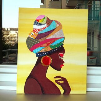 Femme au turban multicolore